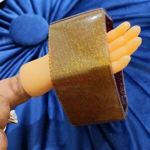 Metallic Gold Color Wide Bracelet Bangle